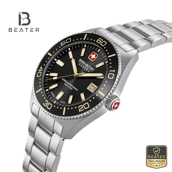 Swiss Military Hanowa SMWGH0004905 Men's Black Dial Stainless Steel Bracelet Watch - View 4 - Beater