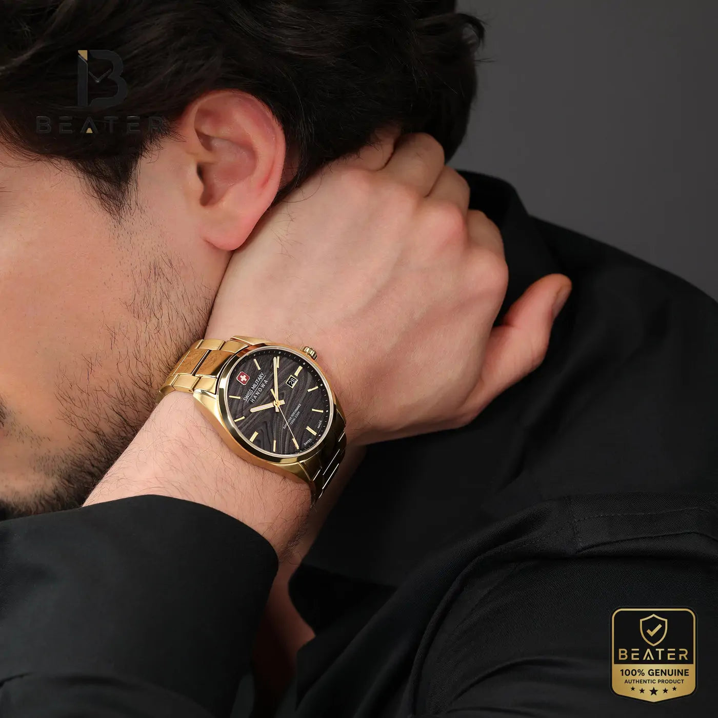 Swiss Military Hanowa SMWGH0006010 Men's Black Dial Stainless Steel Bracelet Watch Secondary image