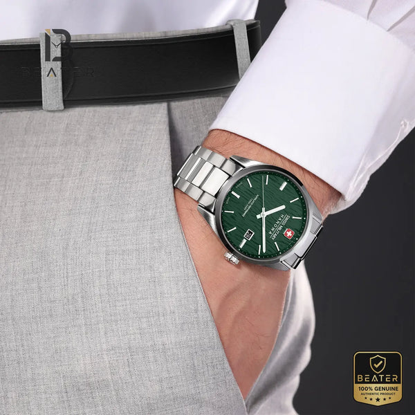 Swiss Military Hanowa SMWGH0006101 Men's Green Stainless Steel Bracelet Watch - View 3 - Beater