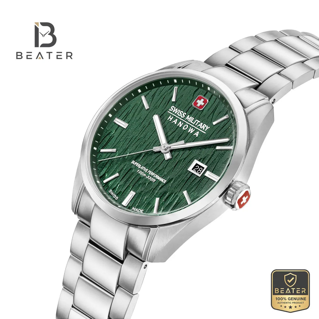 Swiss Military Hanowa SMWGH0006101 Men's Green Stainless Steel Bracelet Watch - View 6 - Beater