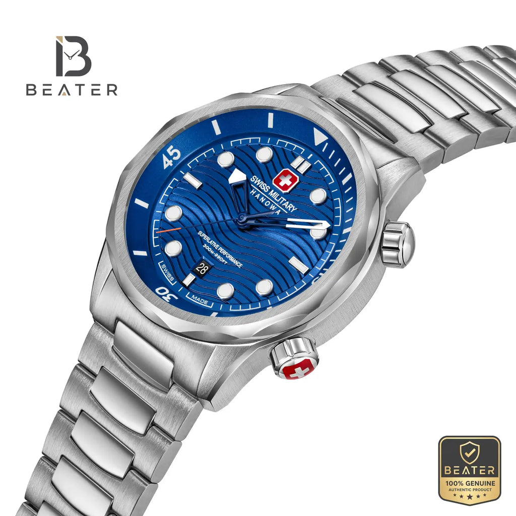 Swiss Military Hanowa SMWGH0006403 Men's Blue Stainless Steel Bracelet Watch - View 4 - Beater