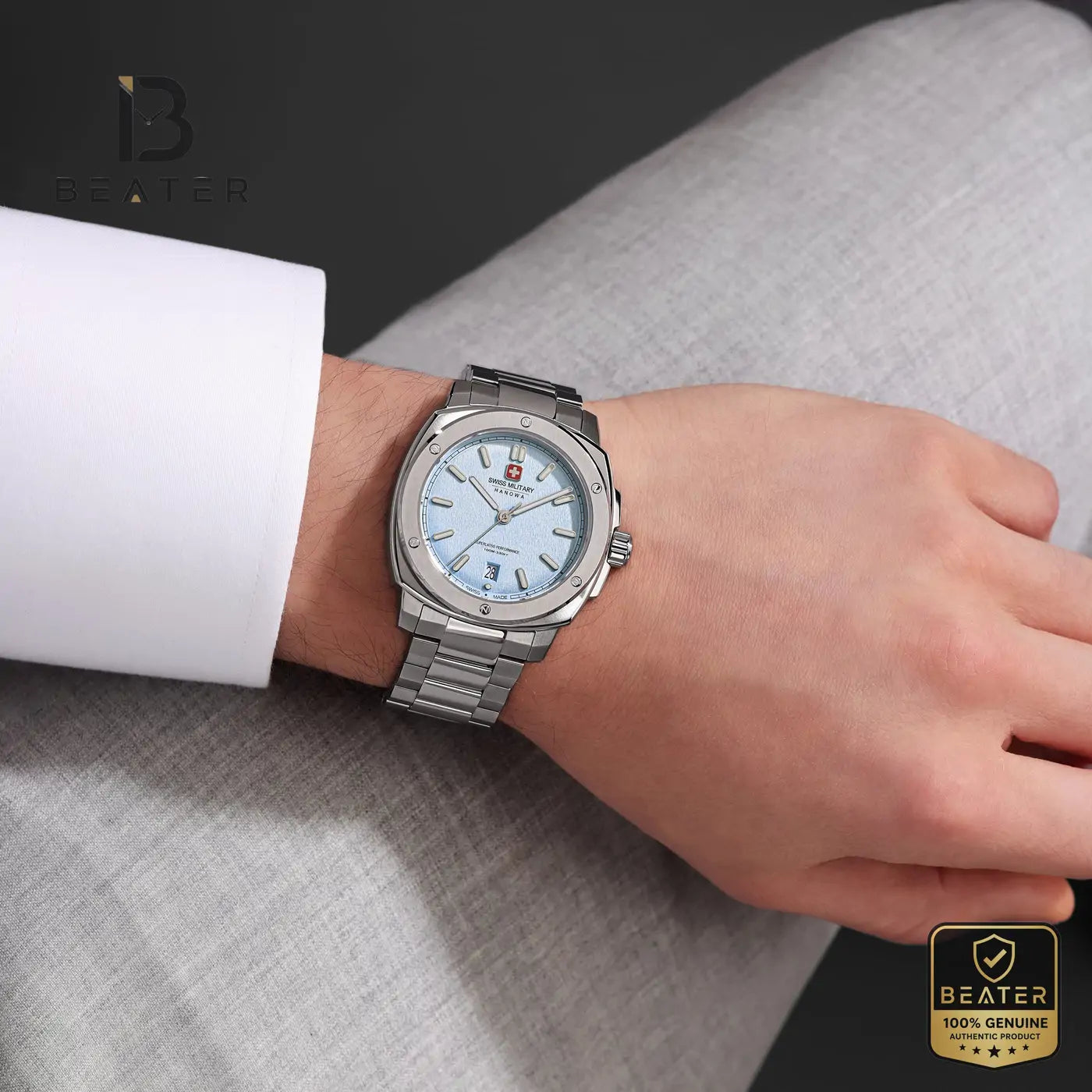 Swiss Military Hanowa SMWGH0006502 Men's Ice Blue Stainless Steel Bracelet Watch Secondary image