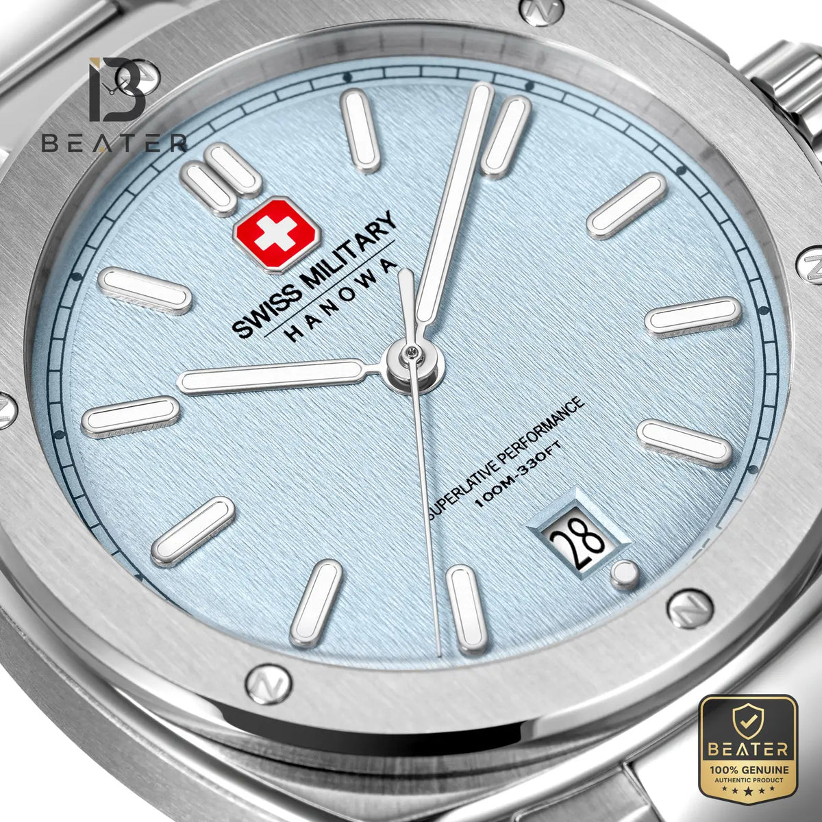 Swiss Military Hanowa SMWGH0006502 Men's Ice Blue Stainless Steel Bracelet Watch - View 3 - Beater