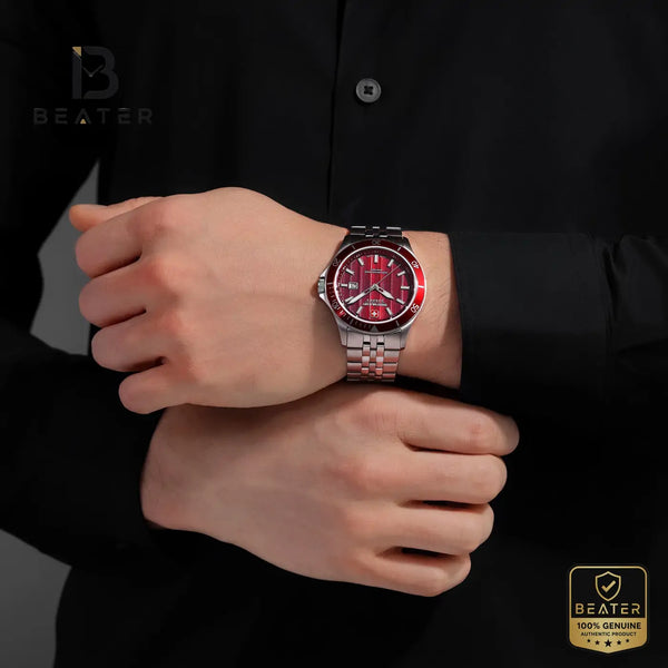 Swiss Military Hanowa SMWGH0006703 Men's Red Dial Stainless Steel Bracelet Watch - View 2 - Beater