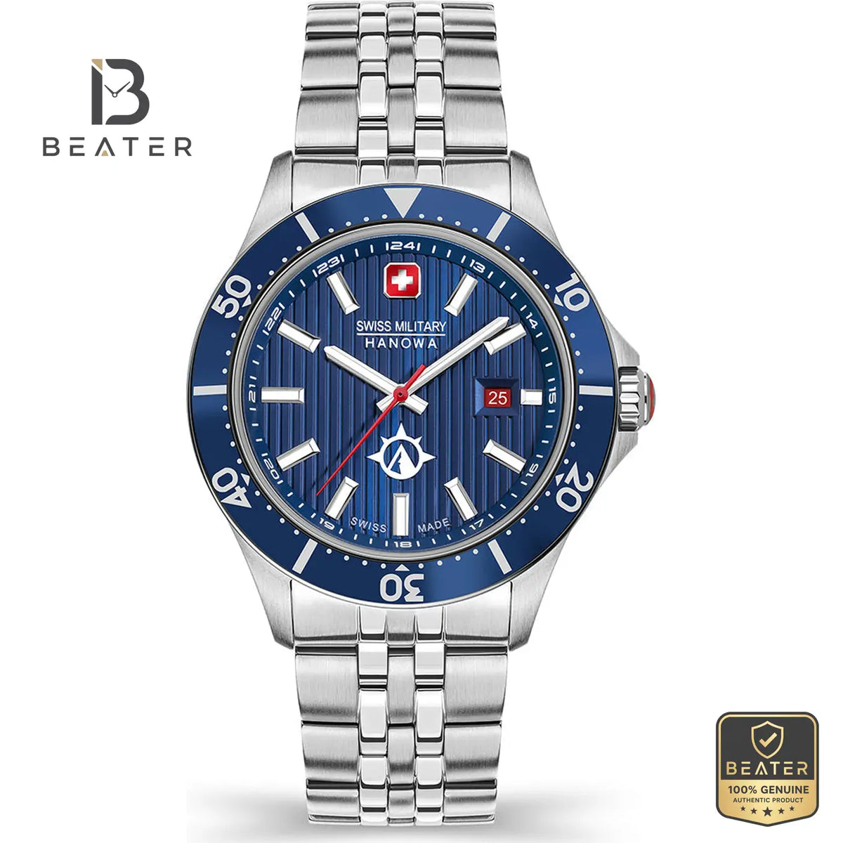 Swiss Military Hanowa SMWGH2100602 Men's Blue Steel Bracelet Watch - Beater
