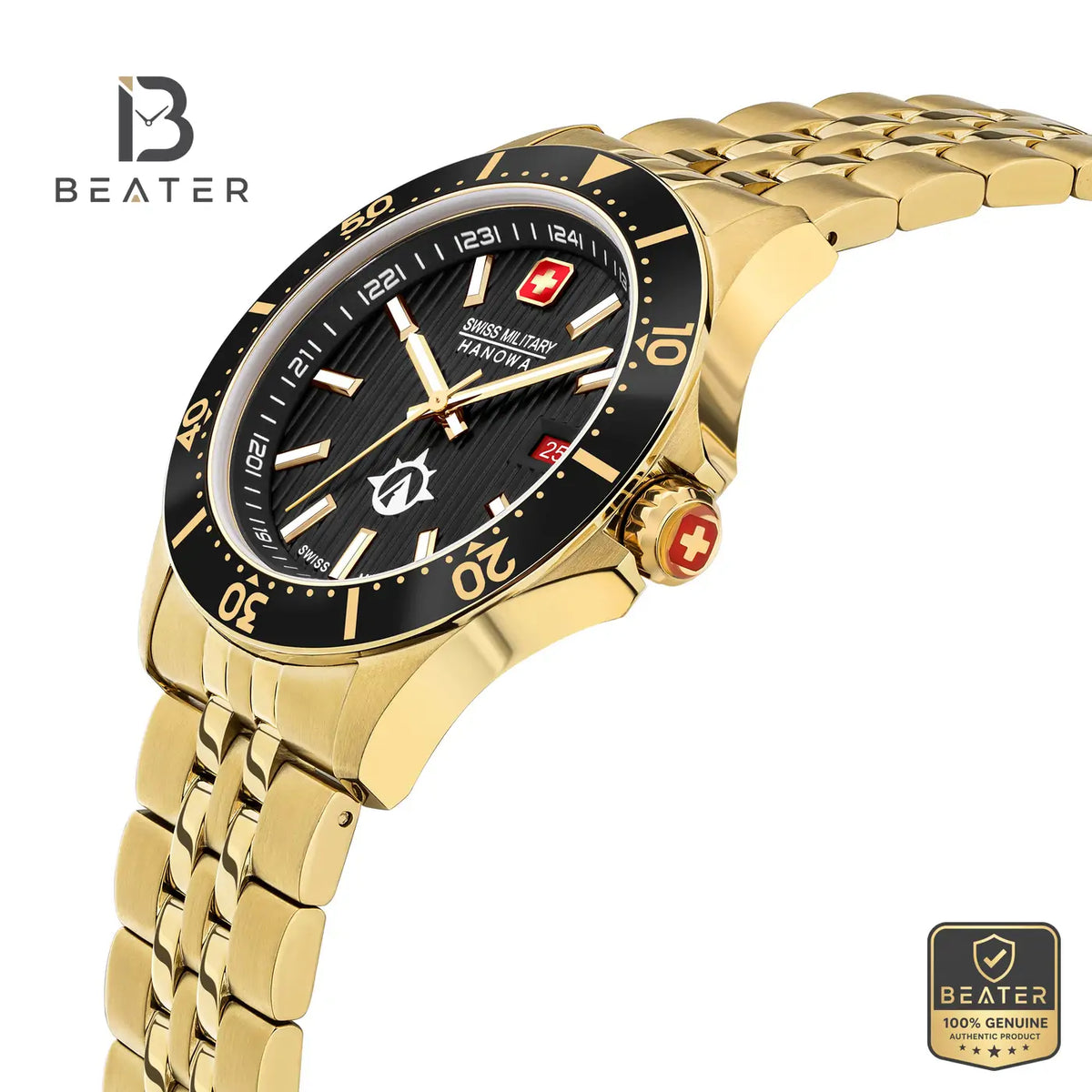 Swiss Military Hanowa SMWGH2100610 Men's Black Dial Stainless Steel Bracelet Watch - View 2 - Beater