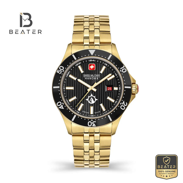 Swiss Military Hanowa SMWGH2100610 Men's Black Dial Stainless Steel Bracelet Watch - Beater