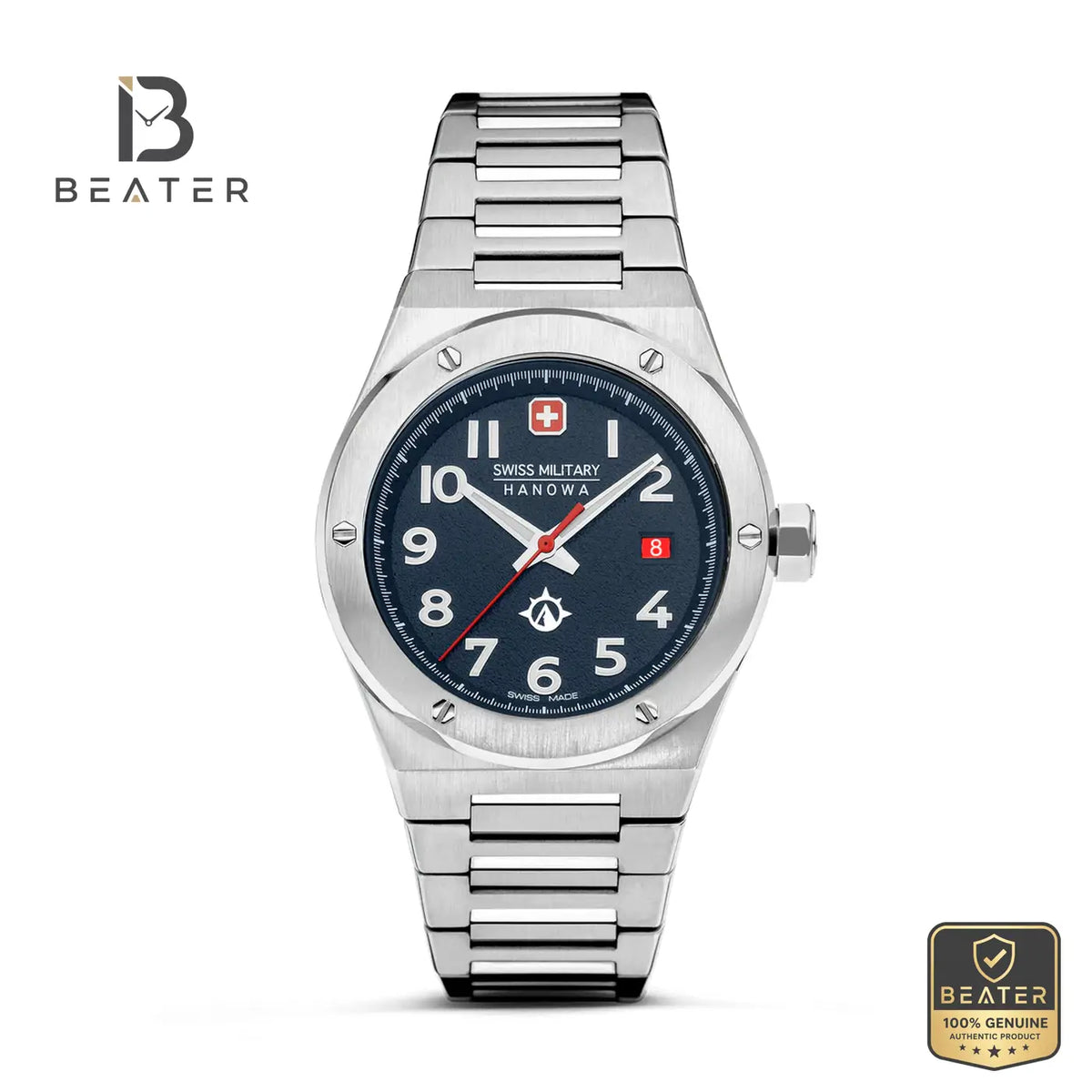 Swiss Military Hanowa SMWGH2101903 Men's Blue Dial Stainless Steel Bracelet Watch - Beater Main image