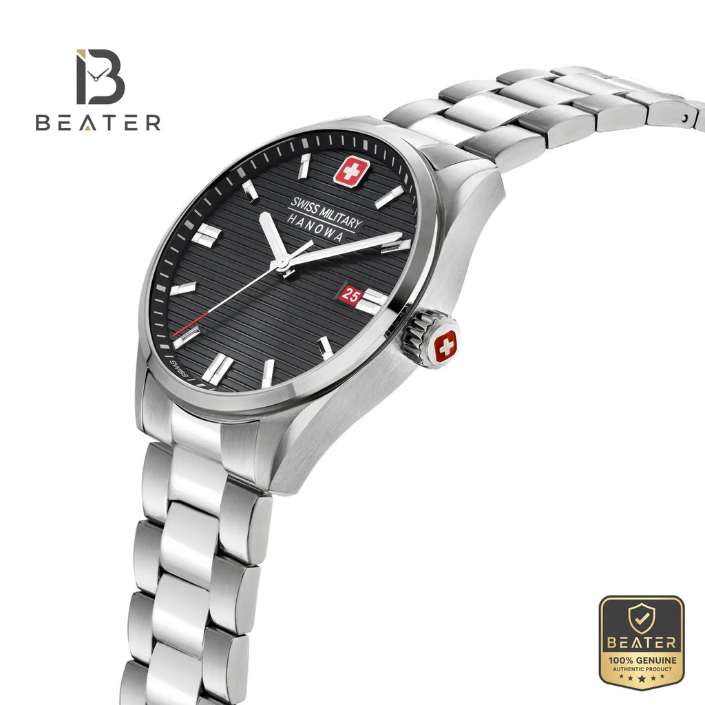 Swiss Military Hanowa SMWGH2200101 Men's Black Dial Stainless Steel Bracelet Watch - View 2 - Beater
