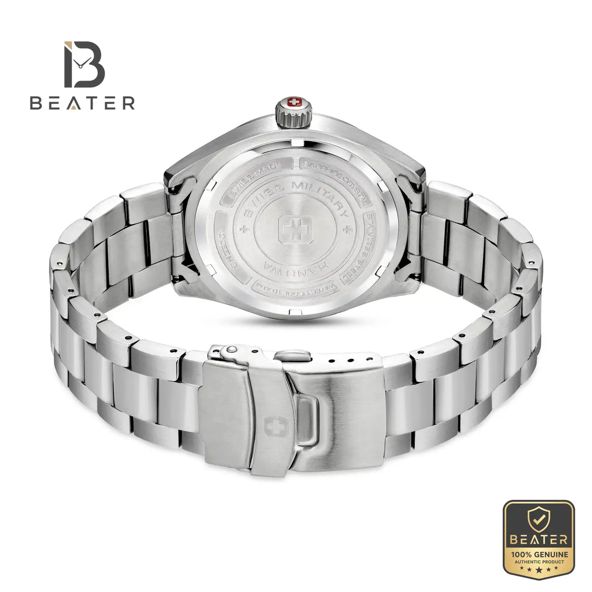 Swiss Military Hanowa SMWGH2200101 Men's Black Dial Stainless Steel Bracelet Watch - View 3 - Beater
