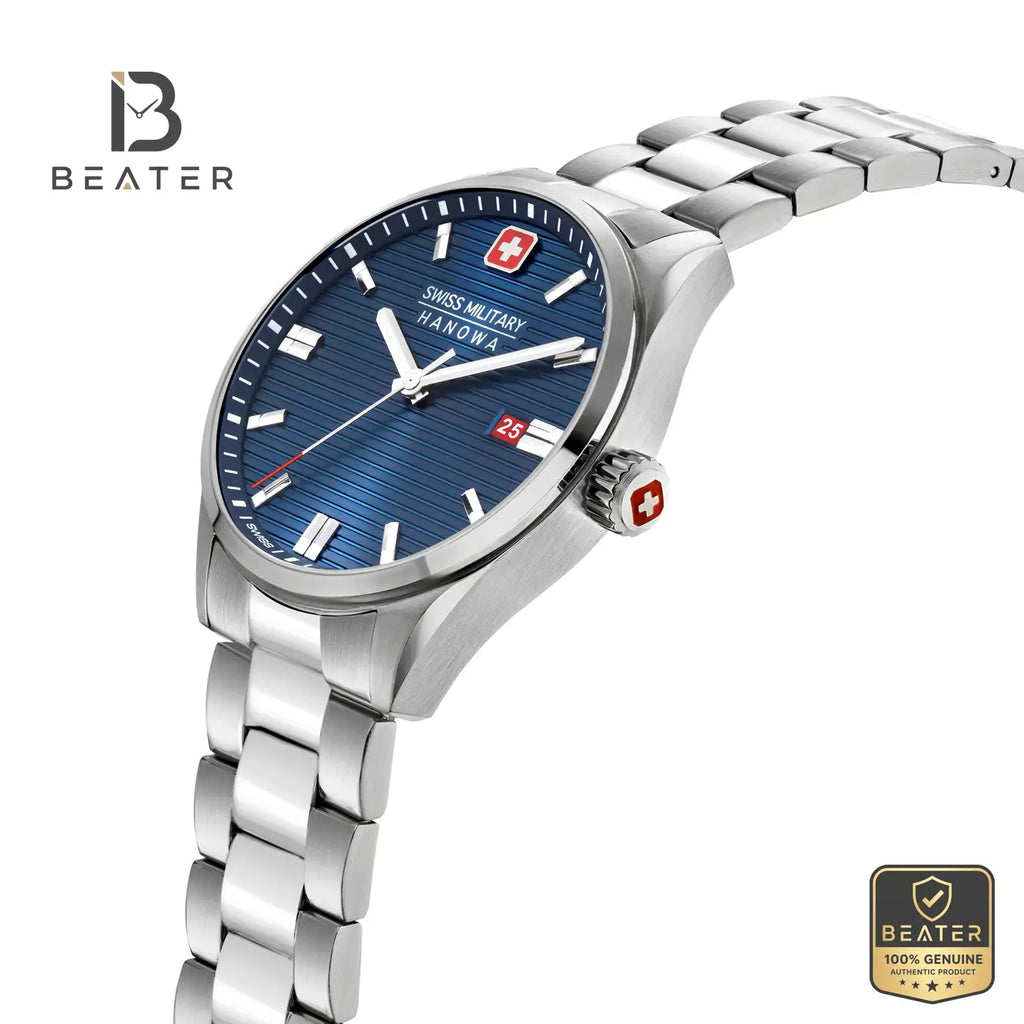 Swiss Military Hanowa SMWGH2200102 Men's Blue Dial Stainless Steel Bracelet Watch - View 2 - Beater