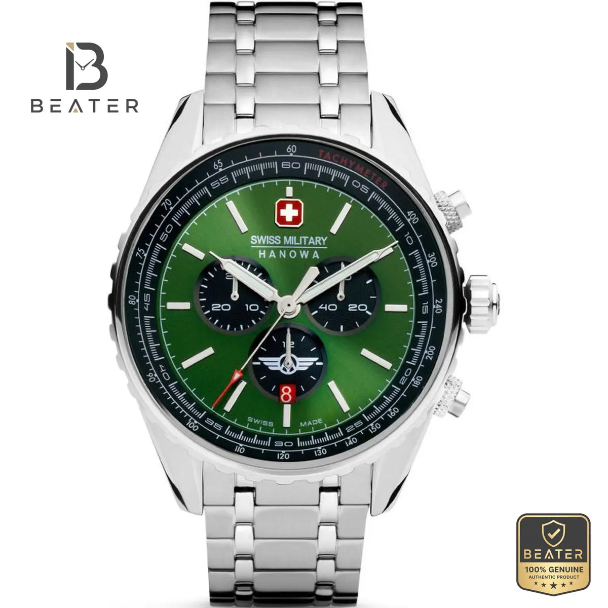 Swiss Military Hanowa SMWGI0000307 Men's Green Stainless Steel Bracelet Watch - Beater Main image