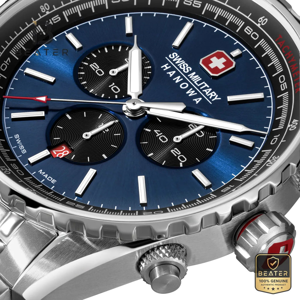Swiss Military Hanowa SMWGI0000308 Men's Blue & Black Stainless Steel Bracelet Watch - View 2 - Beater