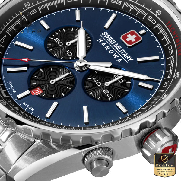 Swiss Military Hanowa SMWGI0000308 Men's Blue & Black Stainless Steel Bracelet Watch - View 2 - Beater