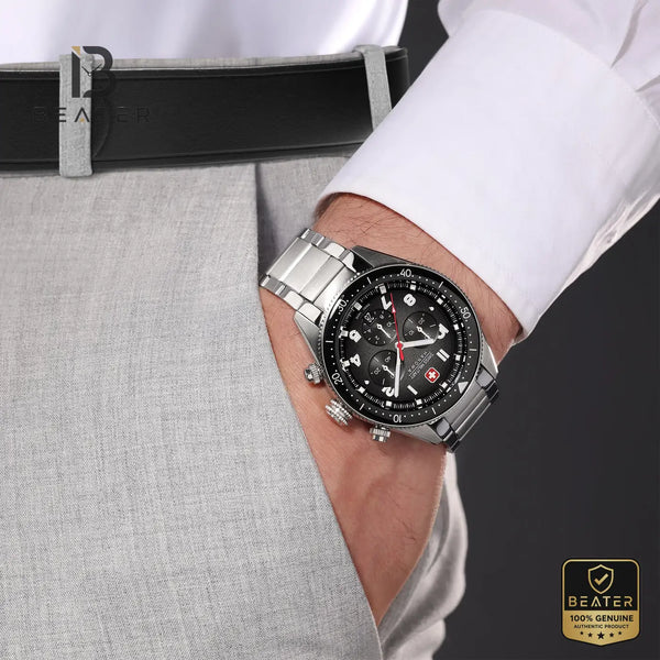 Swiss Military Hanowa SMWGI0003803 Men's Black Dial Stainless Steel Bracelet Watch - View 2 - Beater