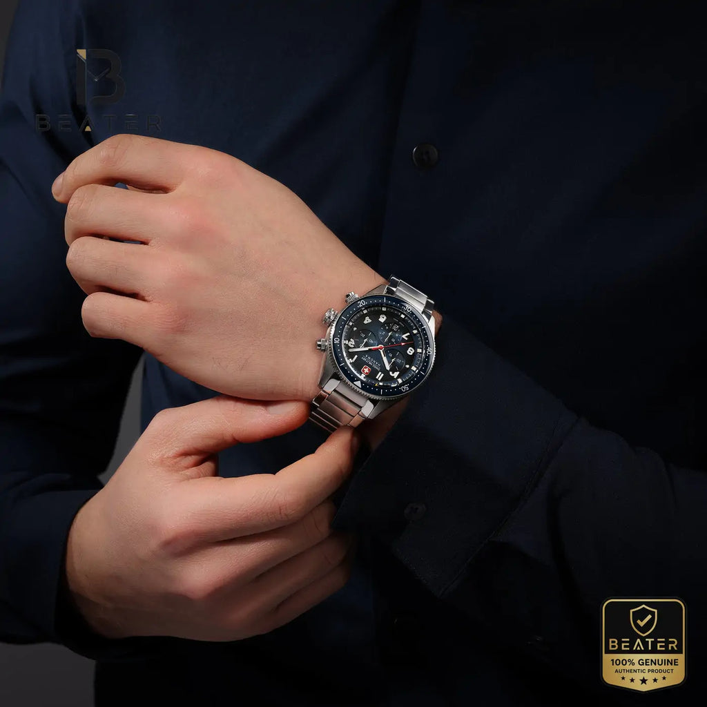 Swiss Military Hanowa SMWGI0003804 Men's Blue Dial Stainless Steel Bracelet Watch - View 2 - Beater