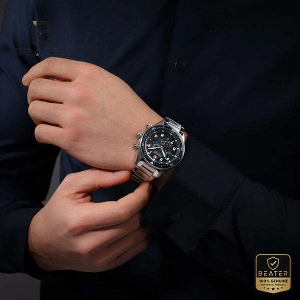 Swiss Military Hanowa SMWGI0003804 Men's Blue Dial Stainless Steel Bracelet Watch - View 2 - Beater