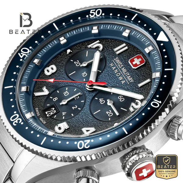 Swiss Military Hanowa SMWGI0003804 Men's Blue Dial Stainless Steel Bracelet Watch - View 3 - Beater