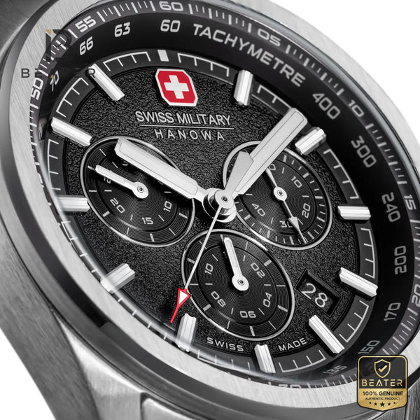 Swiss Military Hanowa SMWGI0004204 Men's Black Dial Stainless Steel Bracelet Watch - View 3 - Beater