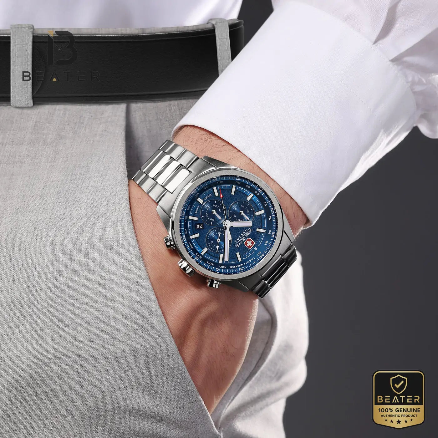 Swiss Military Hanowa SMWGI0004205 Men's Blue Stainless Steel Bracelet Watch Secondary image