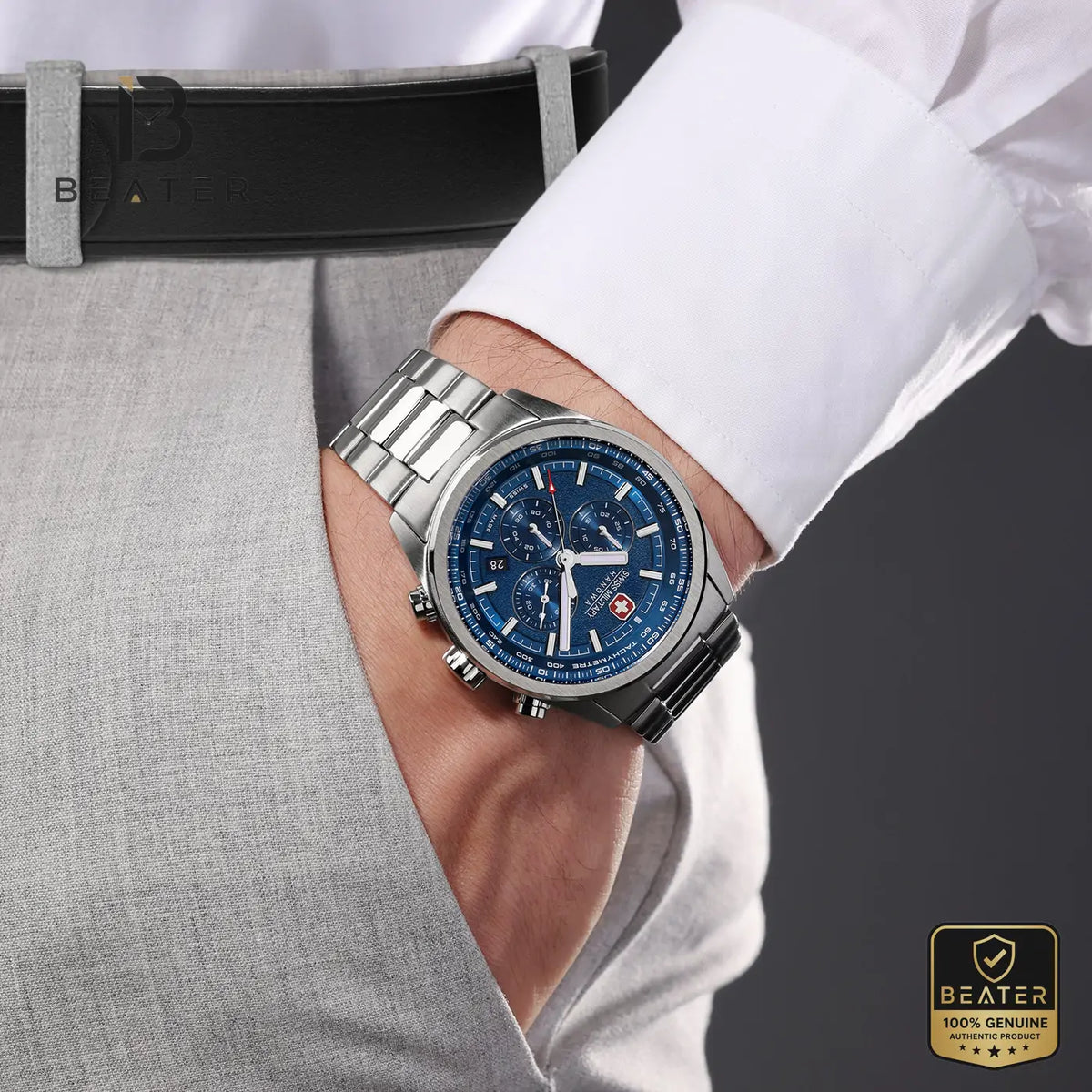 Swiss Military Hanowa SMWGI0004205 Men's Blue Stainless Steel Bracelet Watch - View 2 - Beater