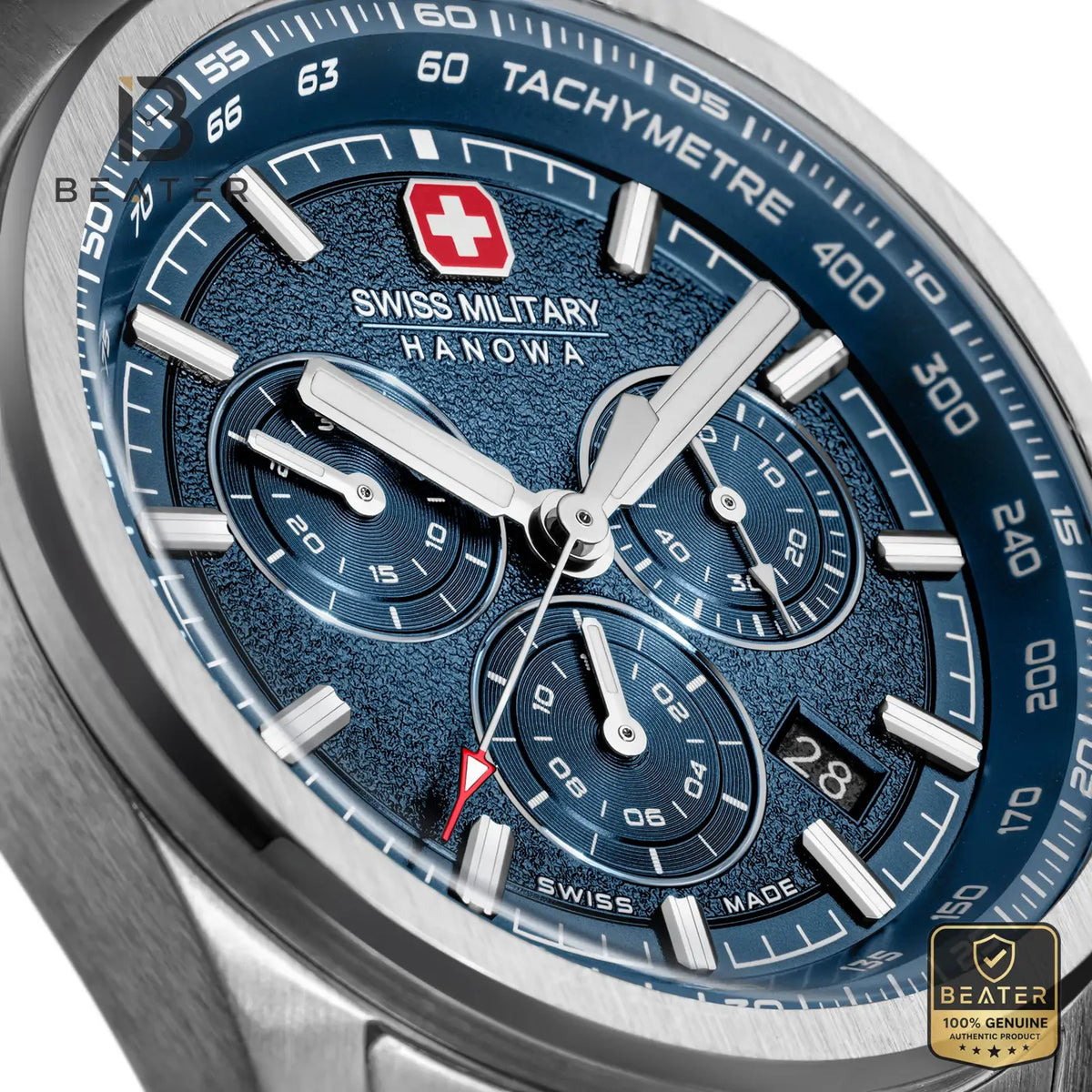 Swiss Military Hanowa SMWGI0004205 Men's Blue Stainless Steel Bracelet Watch - View 3 - Beater