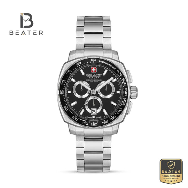 Swiss Military Hanowa SMWGI0006802 Men's Black Dial Stainless Steel Bracelet Watch - Beater