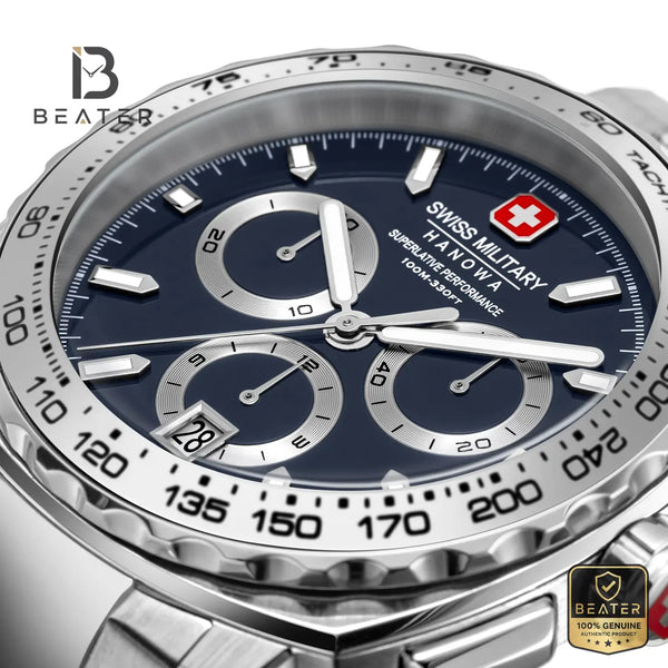 Swiss Military Hanowa SMWGI0006803 Men's Blue Stainless Steel Bracelet Watch - View 3 - Beater