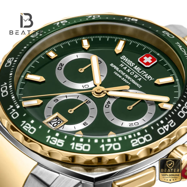 Swiss Military Hanowa SMWGI0006804 Men's Green Dial Stainless Steel Bracelet Watch - View 2 - Beater