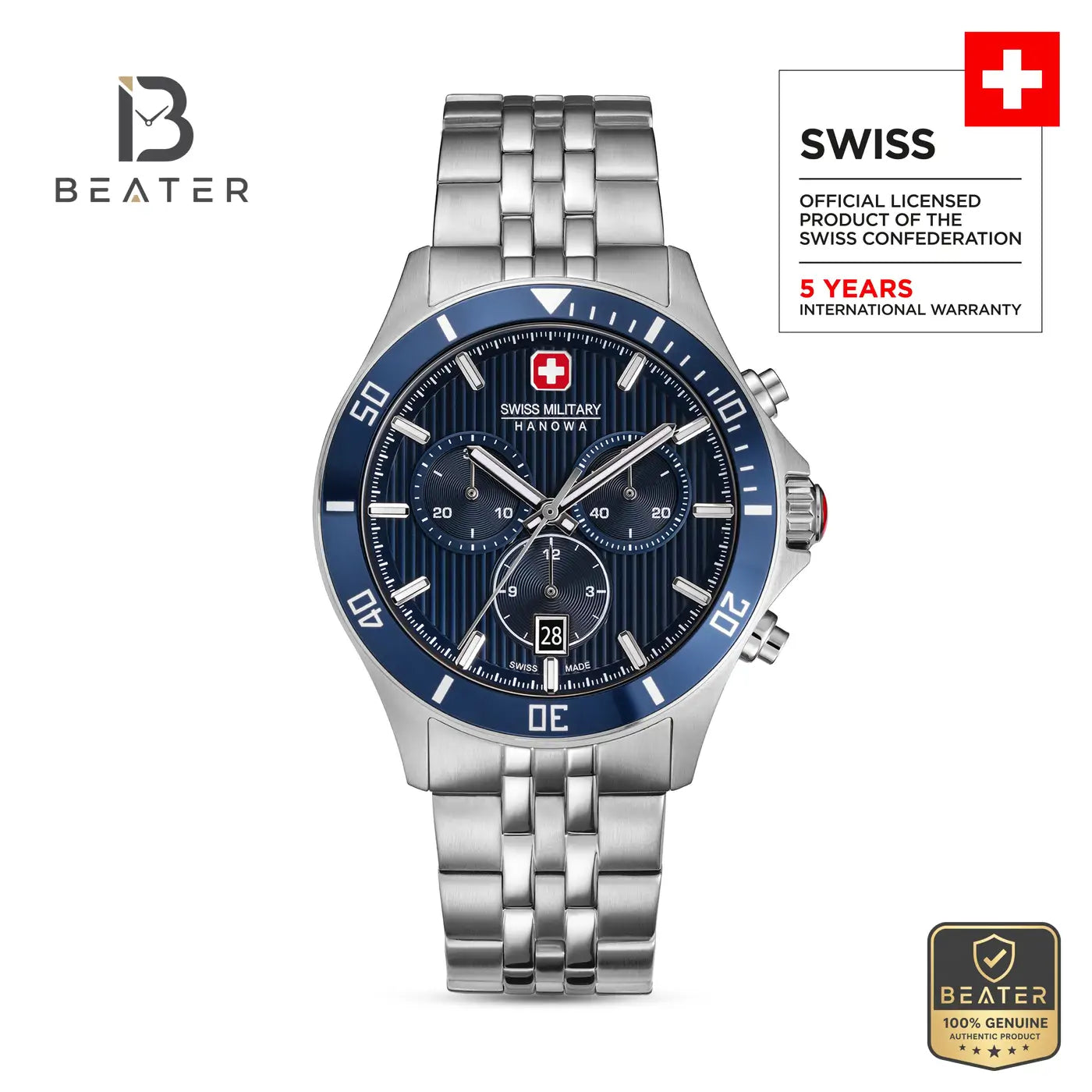 Swiss Military Hanowa SMWGI0007603 Men's Blue Stainless Steel Bracelet Watch Secondary image