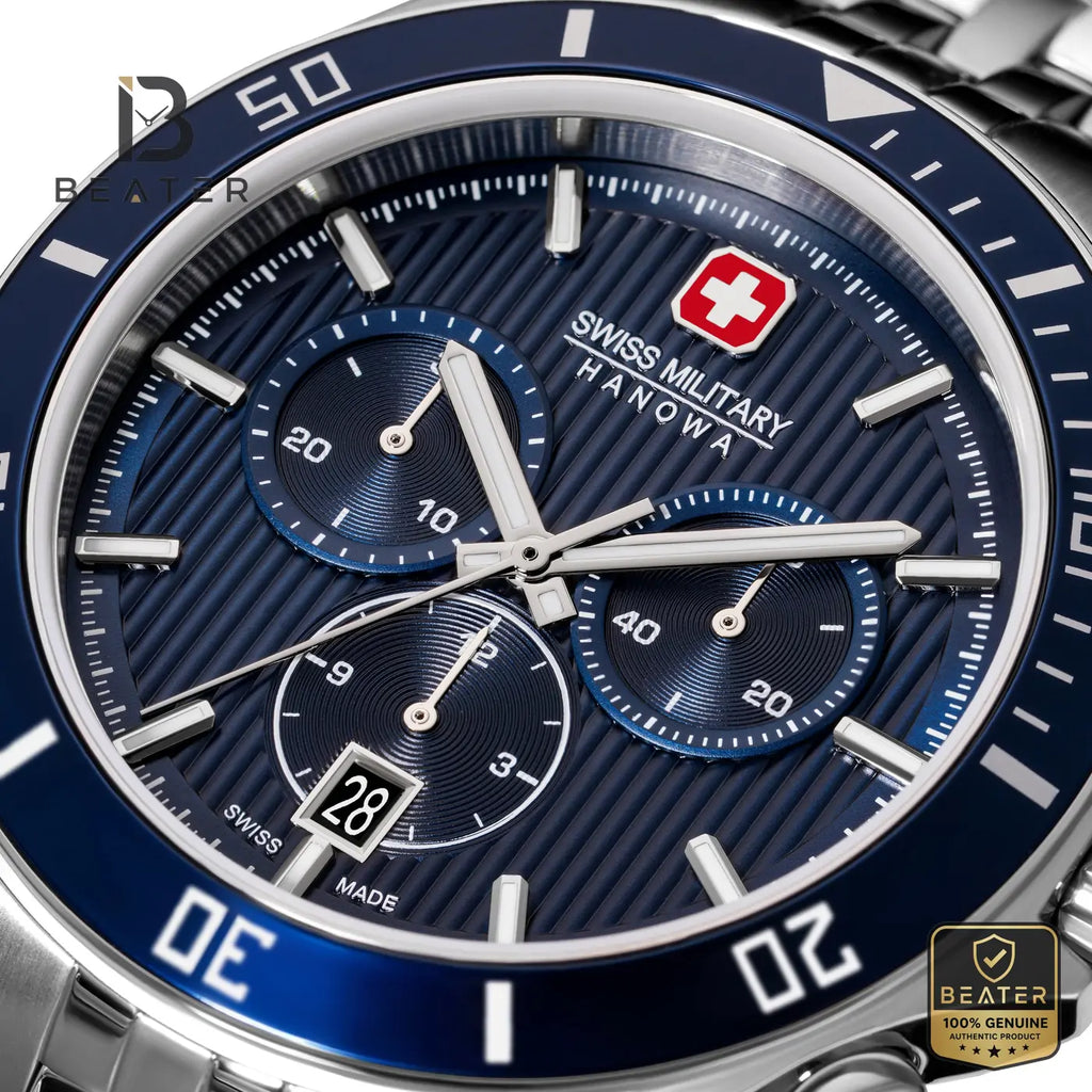 Swiss Military Hanowa SMWGI0007603 Men's Blue Stainless Steel Bracelet Watch - View 3 - Beater