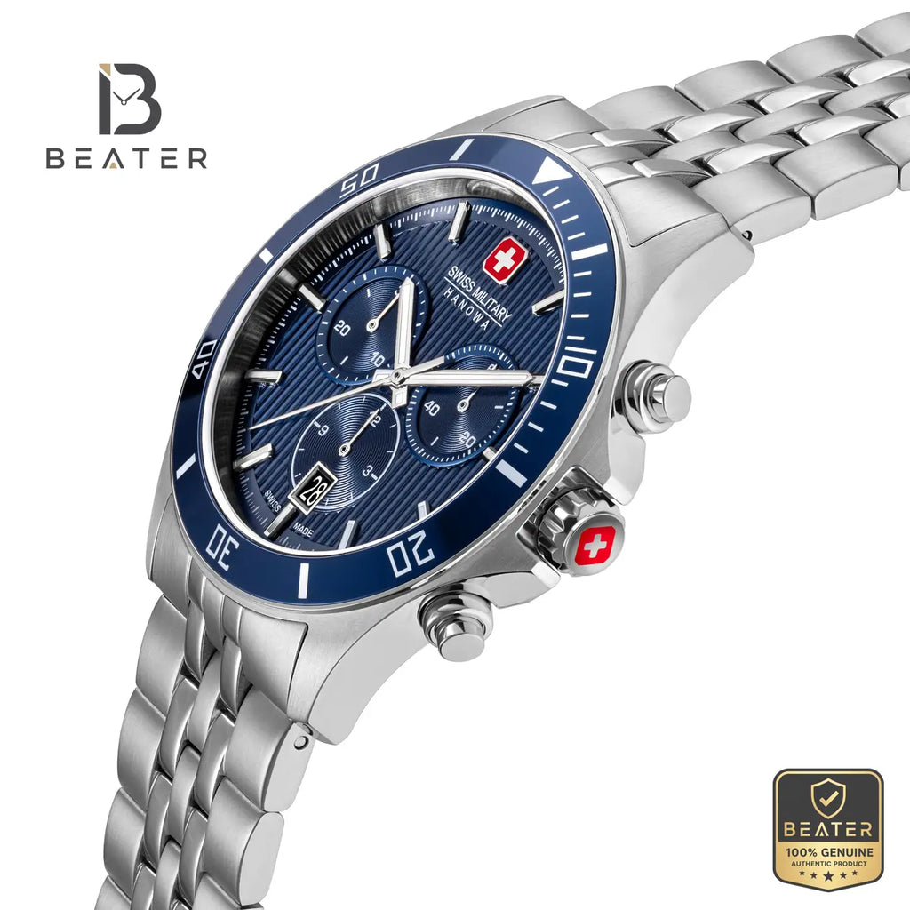 Swiss Military Hanowa SMWGI0007603 Men's Blue Stainless Steel Bracelet Watch - View 5 - Beater