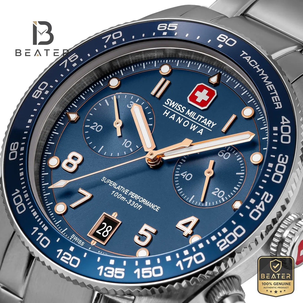 Swiss Military Hanowa SMWGI0007702 Men's Blue Stainless Steel Bracelet Watch - View 2 - Beater