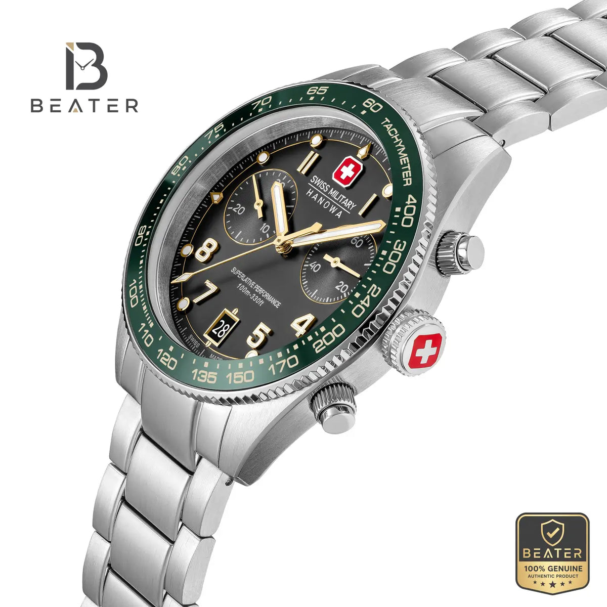 Swiss Military Hanowa SMWGI0007703 Men's Black Stainless Steel Bracelet Watch - View 4 - Beater