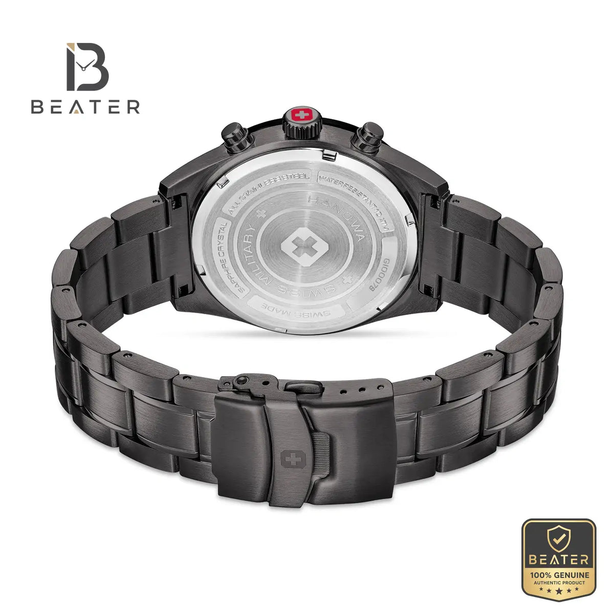 Swiss Military Hanowa SMWGI0007840 Men's Warm Grey Metal Bracelet Watch - View 3 - Beater
