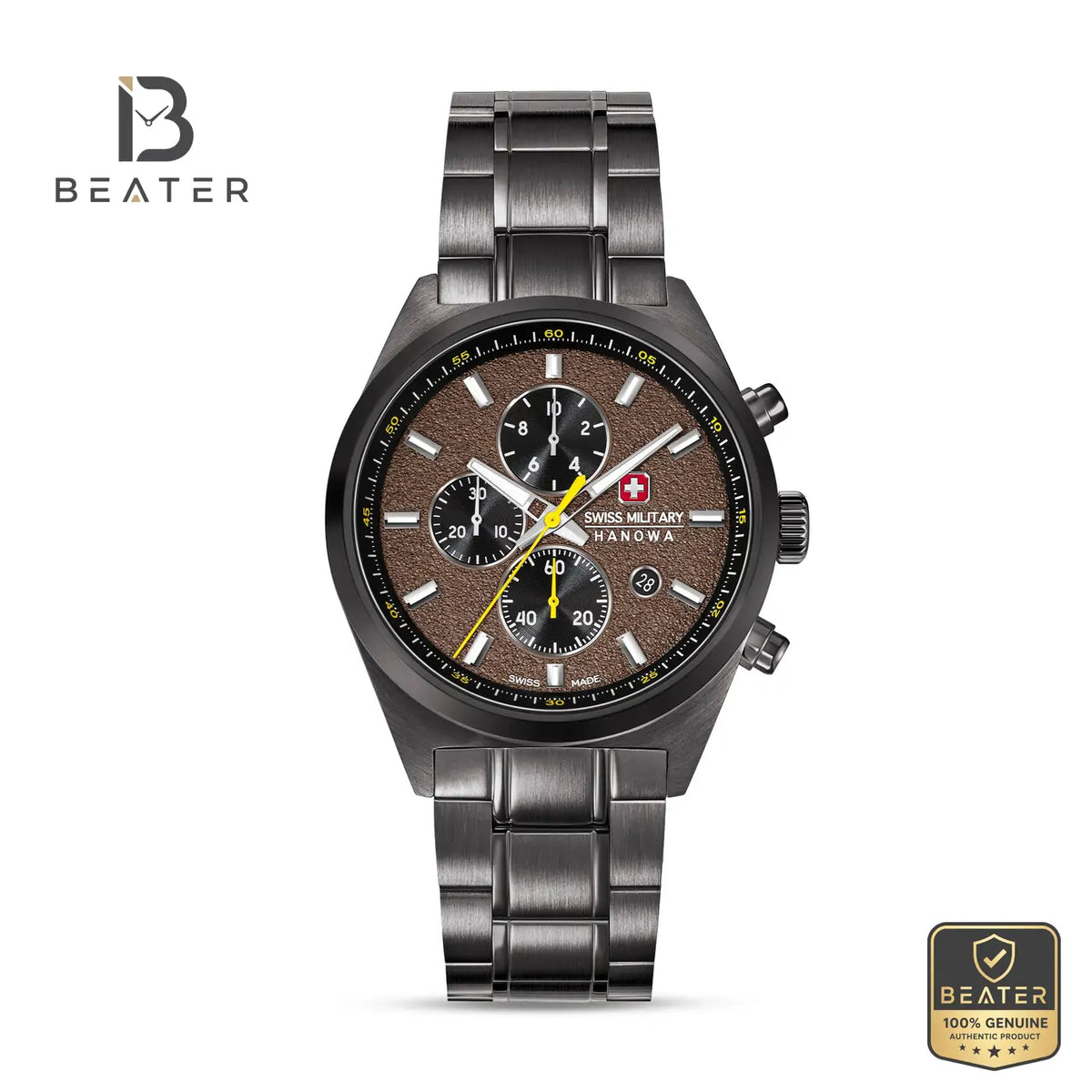 Swiss Military Hanowa SMWGI0007840 Men's Warm Grey Metal Bracelet Watch - Beater
