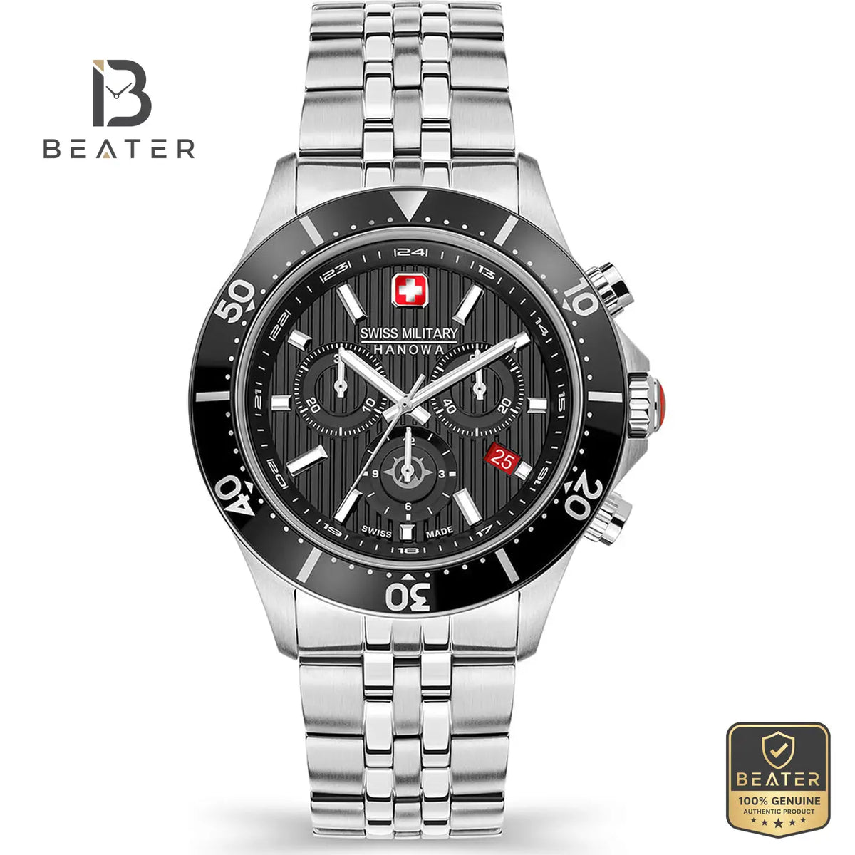 Swiss Military Hanowa SMWGI2100701 Men's Black Stainless Steel Bracelet Watch - Beater Main image