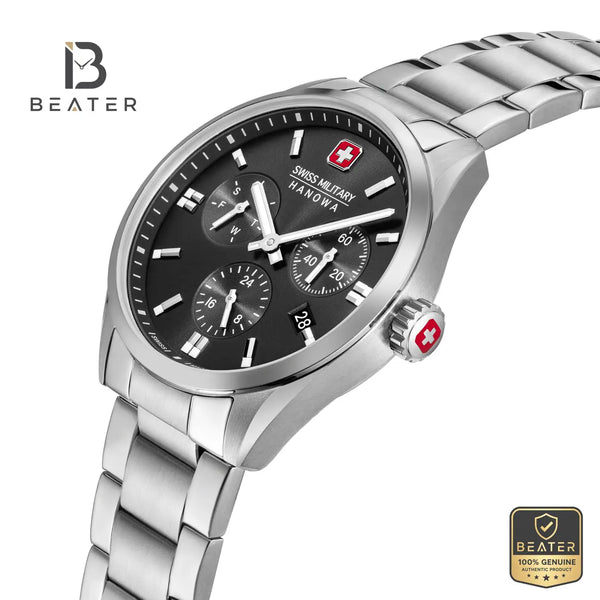 Swiss Military Hanowa SMWGK0005601 Men's Black Stainless Steel Bracelet Watch - View 4 - Beater
