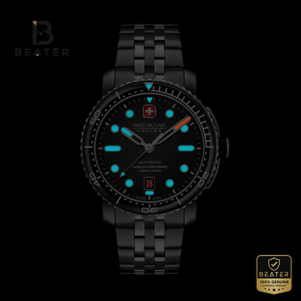 Swiss Military Hanowa SMWGL0002001-Set Men's Black Stainless Steel Bracelet Watch - View 3 - Beater