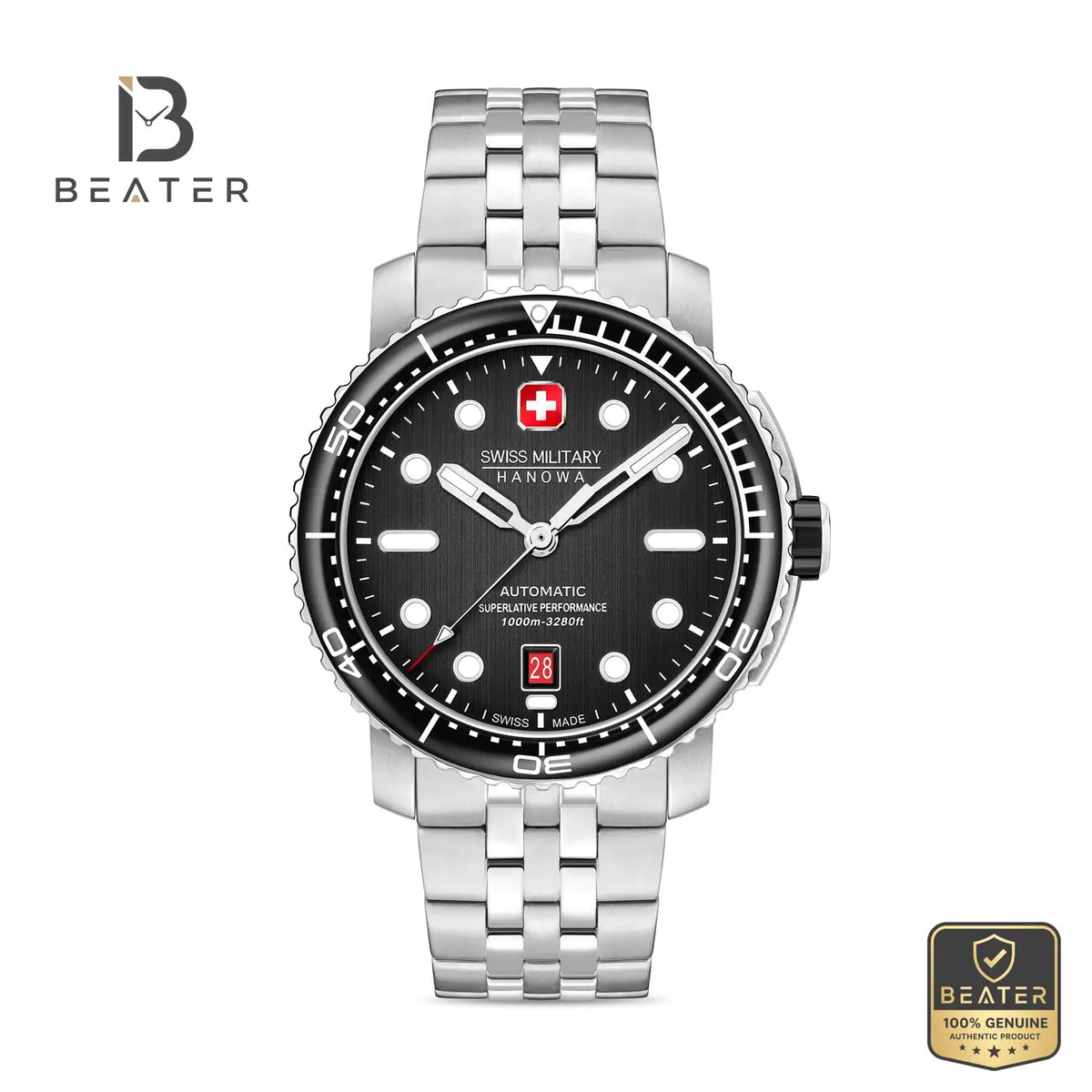 Swiss Military Hanowa SMWGL0002001-Set Men's Black Stainless Steel Bracelet Watch - Beater Main image
