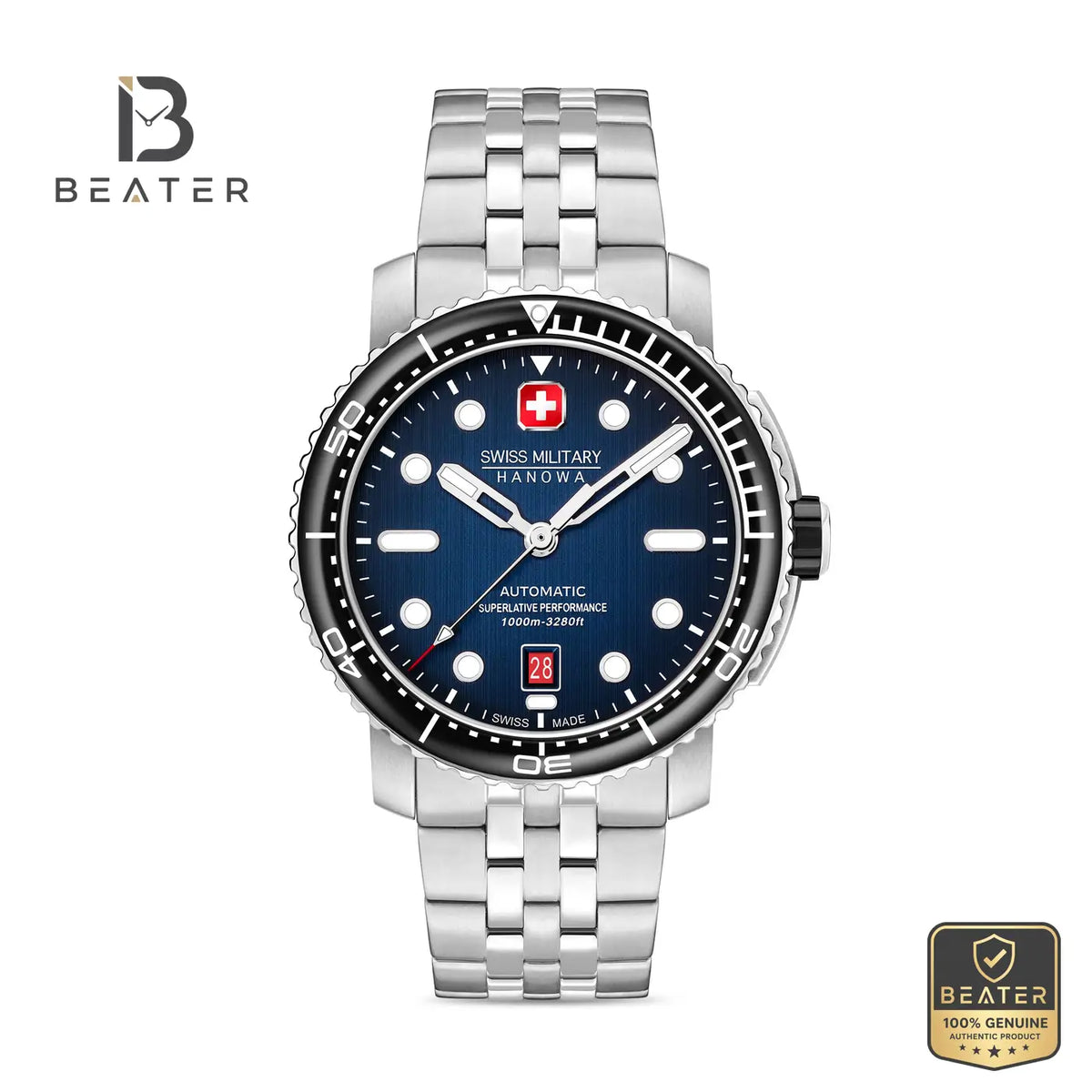 Swiss Military Hanowa SMWGL0002002-SET Men's Blue Stainless Steel Bracelet Watch - Beater