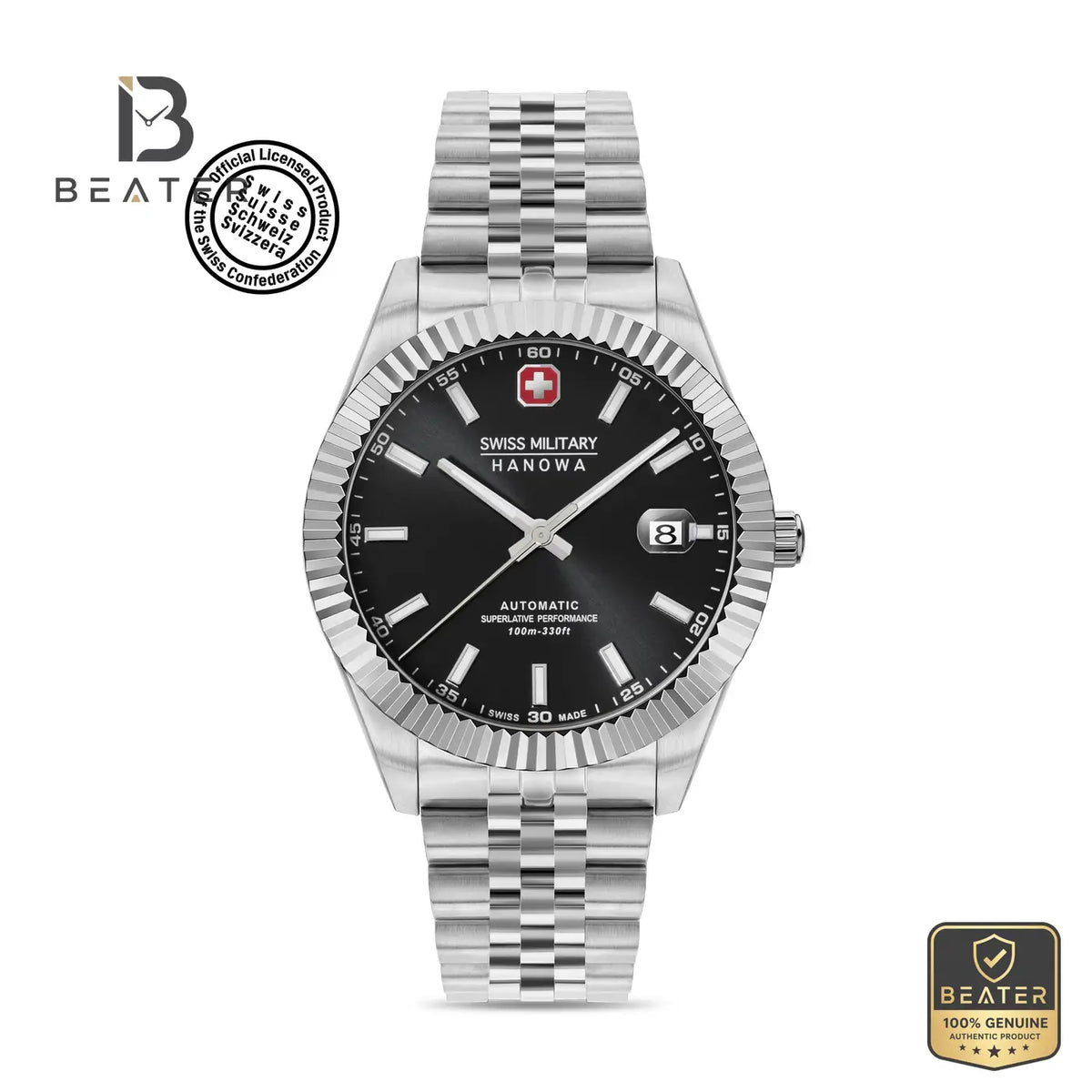 Swiss Military Hanowa SMWGL0002101 Men's Black Stainless Steel Bracelet Watch - Beater Main image