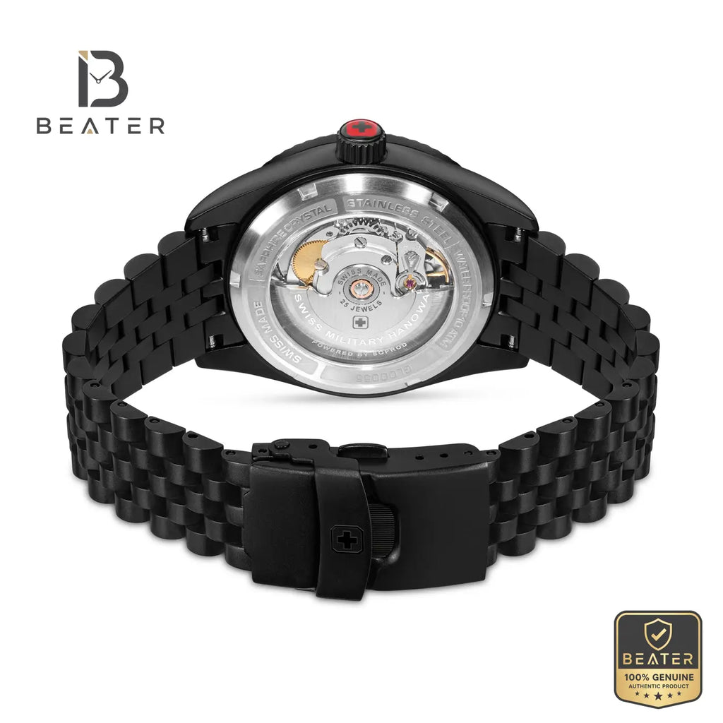 Swiss Military Hanowa SMWGL0005530 Men's Black Automatic Bracelet Watch - View 3 - Beater