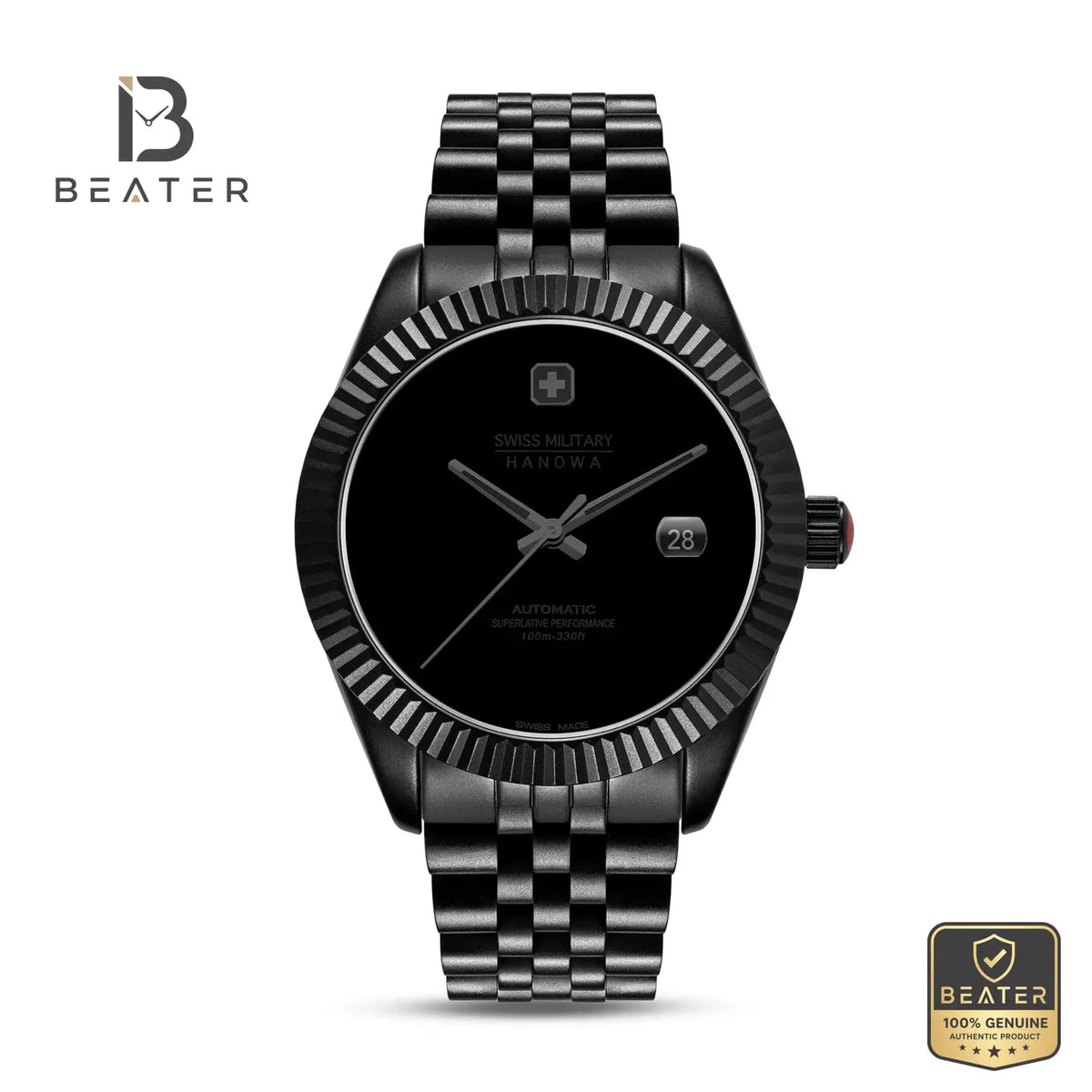 Swiss Military Hanowa SMWGL0005530 Men's Black Automatic Bracelet Watch - Beater Main image