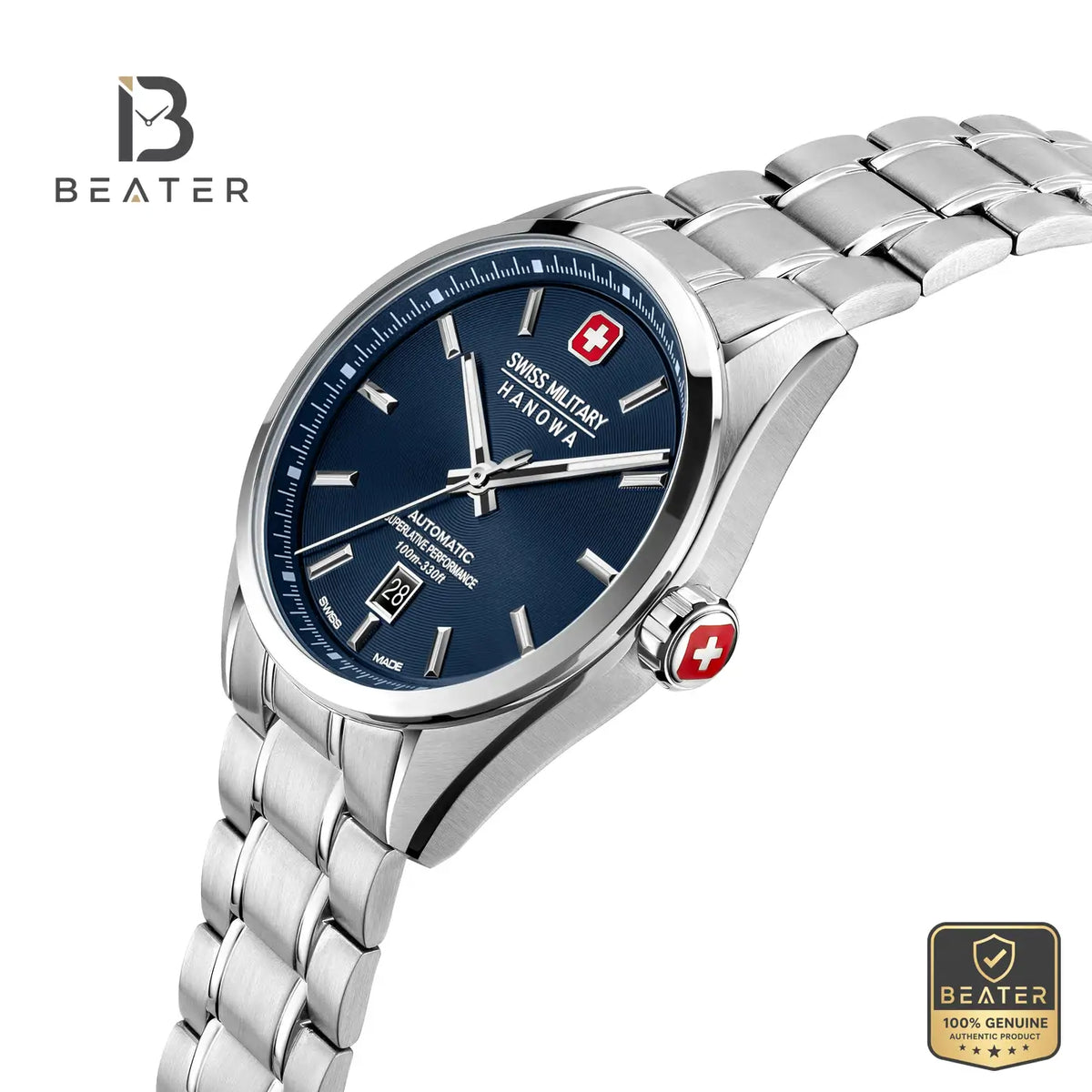 Swiss Military Hanowa SMWGL0006202 Men's Blue Stainless Steel Bracelet Watch - View 3 - Beater