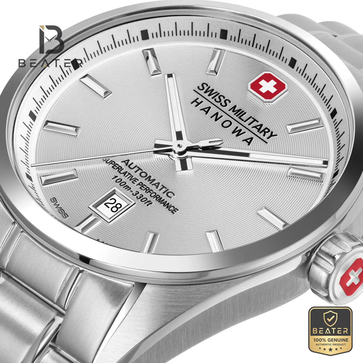 Swiss Military Hanowa SMWGL0006203 Men's Silver Stainless Steel Bracelet Watch - View 3 - Beater