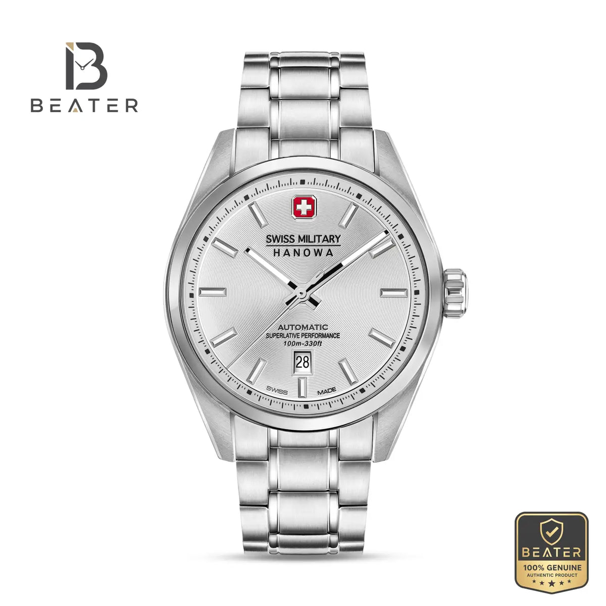 Swiss Military Hanowa SMWGL0006203 Men's Silver Stainless Steel Bracelet Watch - Beater