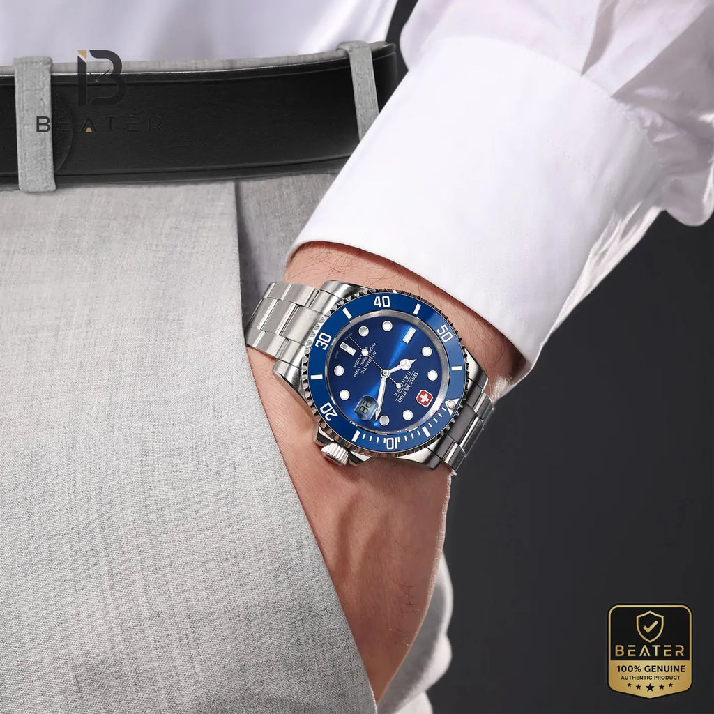 Swiss Military Hanowa SMWGL0006304 Men's Blue Stainless Steel Bracelet Watch - View 2 - Beater