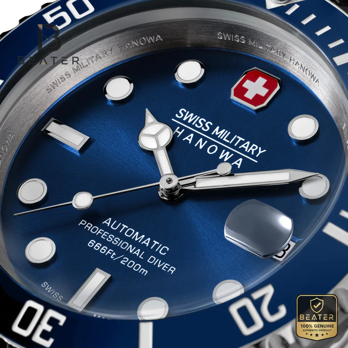 Swiss Military Hanowa SMWGL0006304 Men's Blue Stainless Steel Bracelet Watch - View 3 - Beater