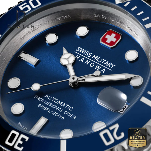Swiss Military Hanowa SMWGL0006304 Men's Blue Stainless Steel Bracelet Watch - View 3 - Beater